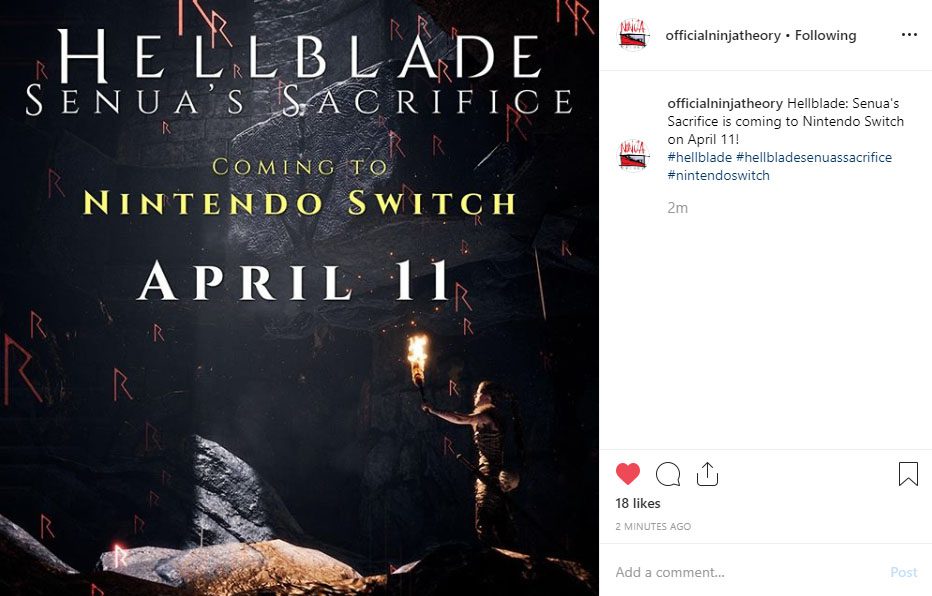 Hellblade: Senua's Sacrifice Nintendo Switch Release Date