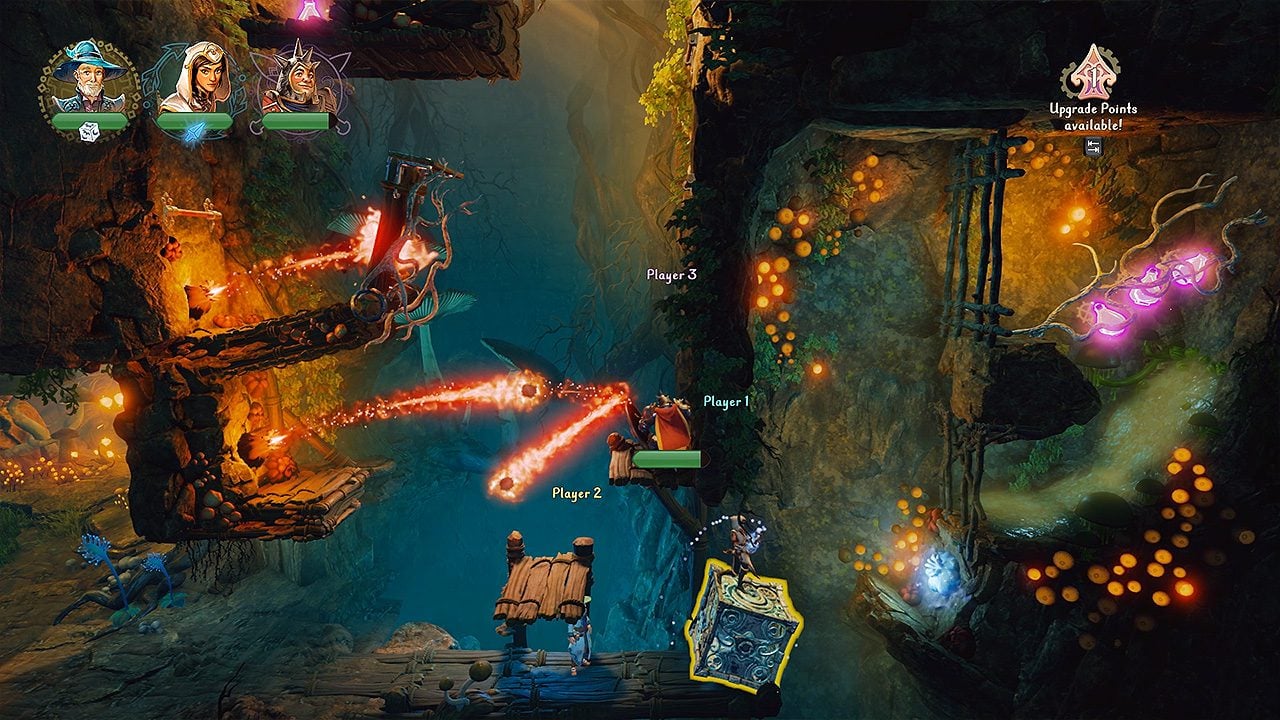 A screenshot of one of Trine 4's busy and engaging puzzles