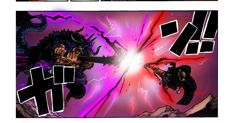 One Piece Manga 1013 colorized Kaidou vs Luffy