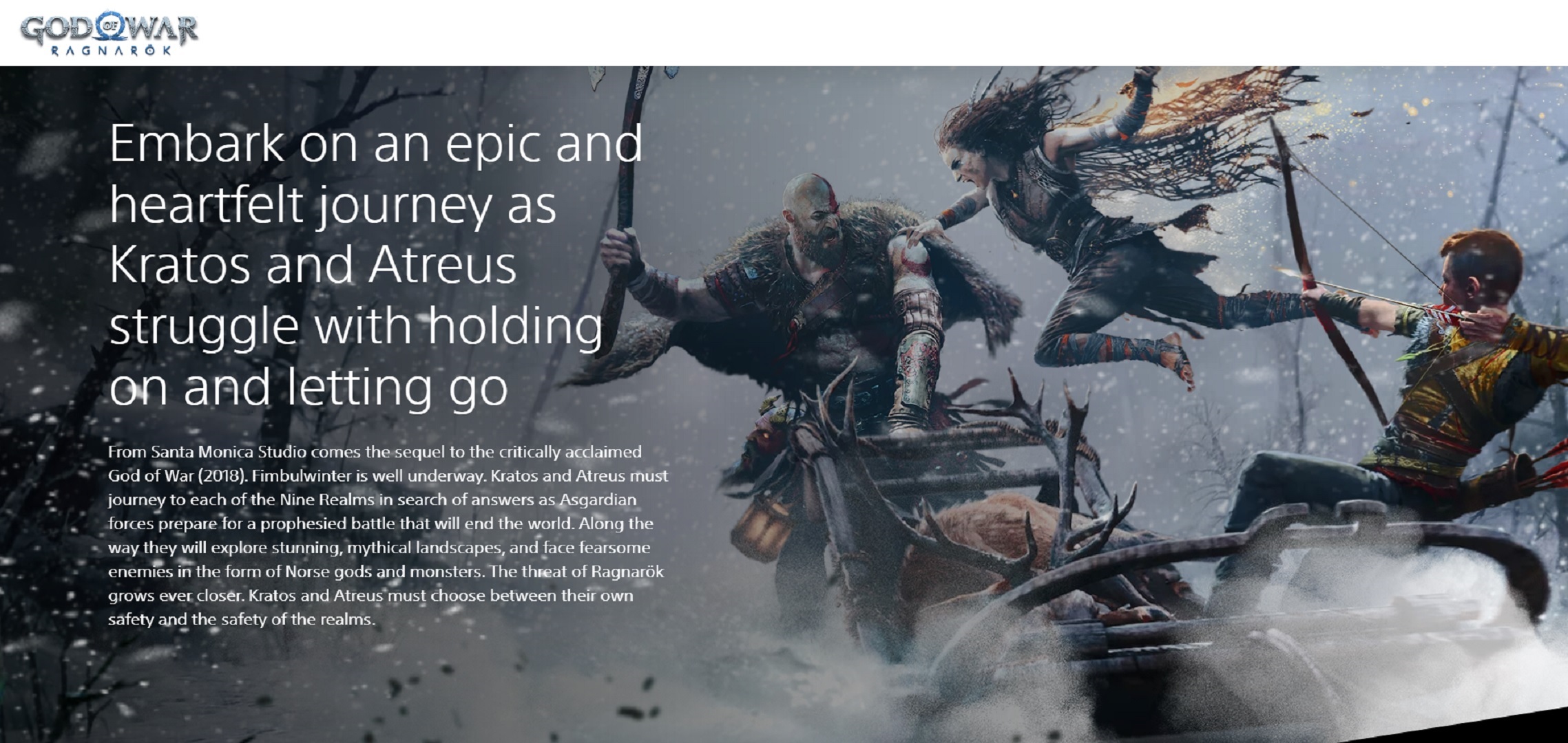 God of War on PS4, website