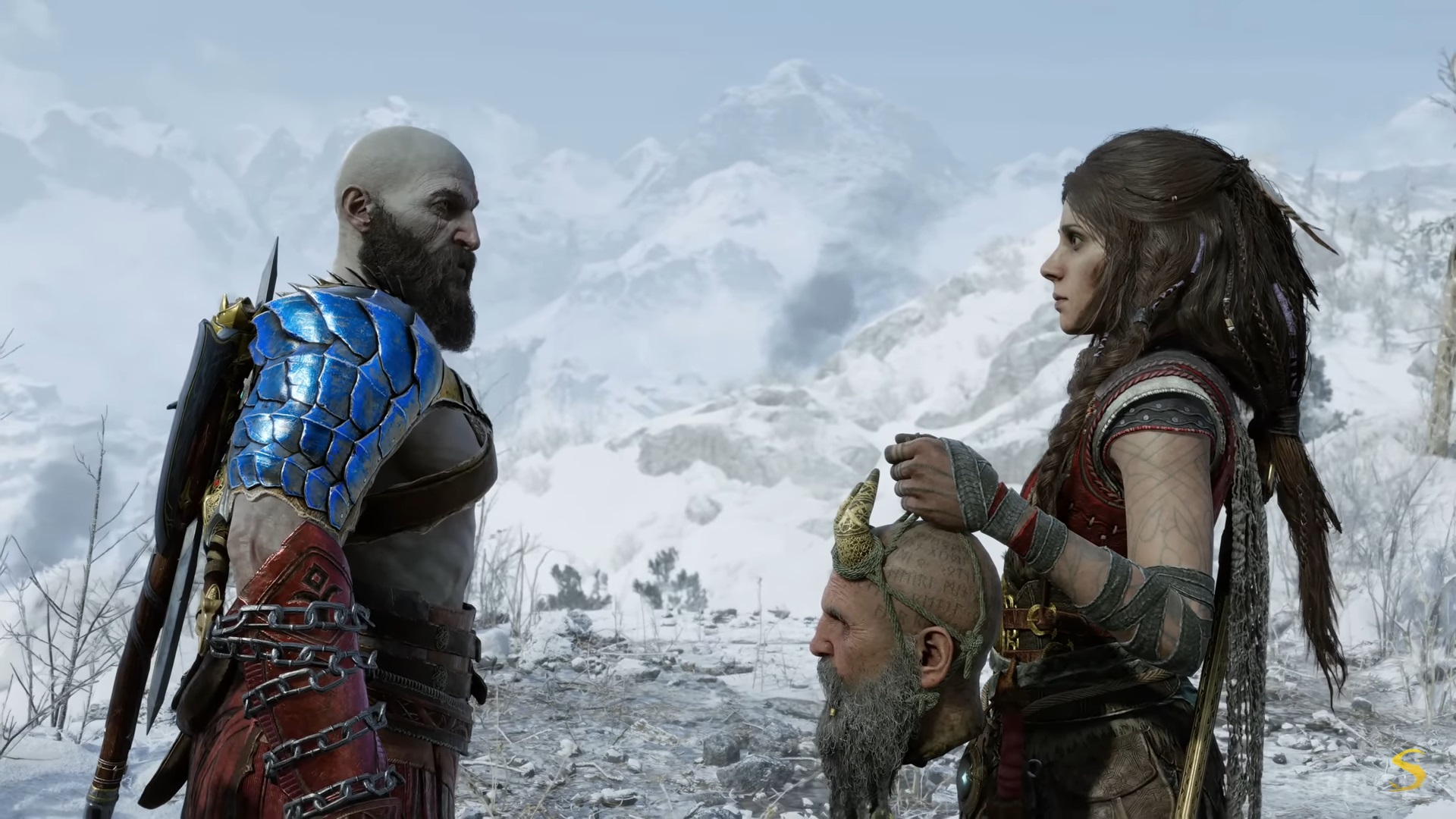 Kratos, Freya, and Mimir