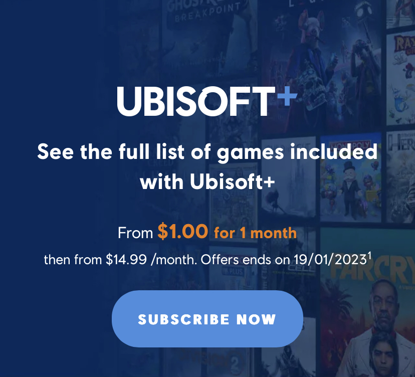 Ubisoft Plus coming soon, library