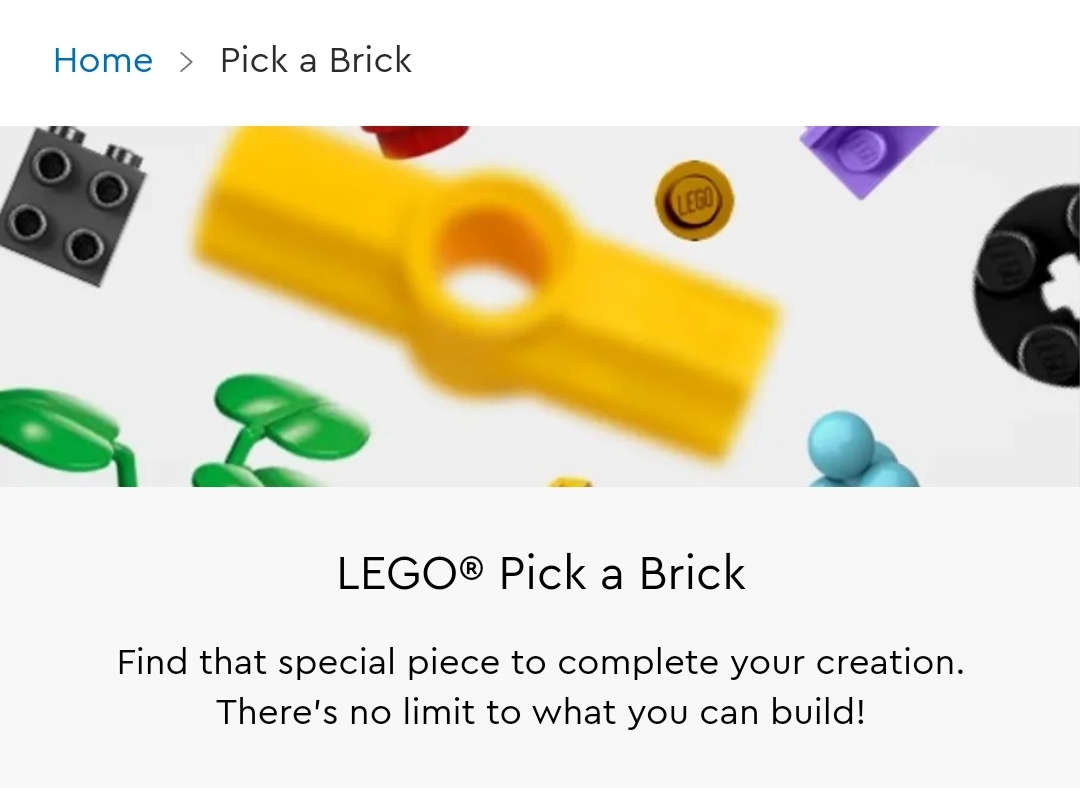Pick a Brick, and pieces lego