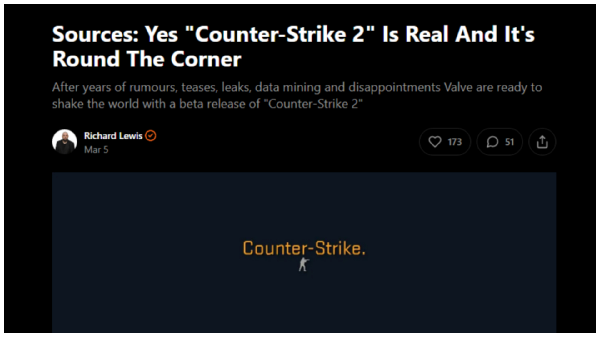 Richard Lewis on Counter-Strike 2 news