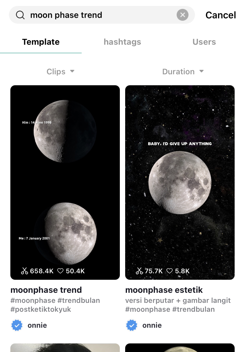 Create TikTok moon phase trend, capcut