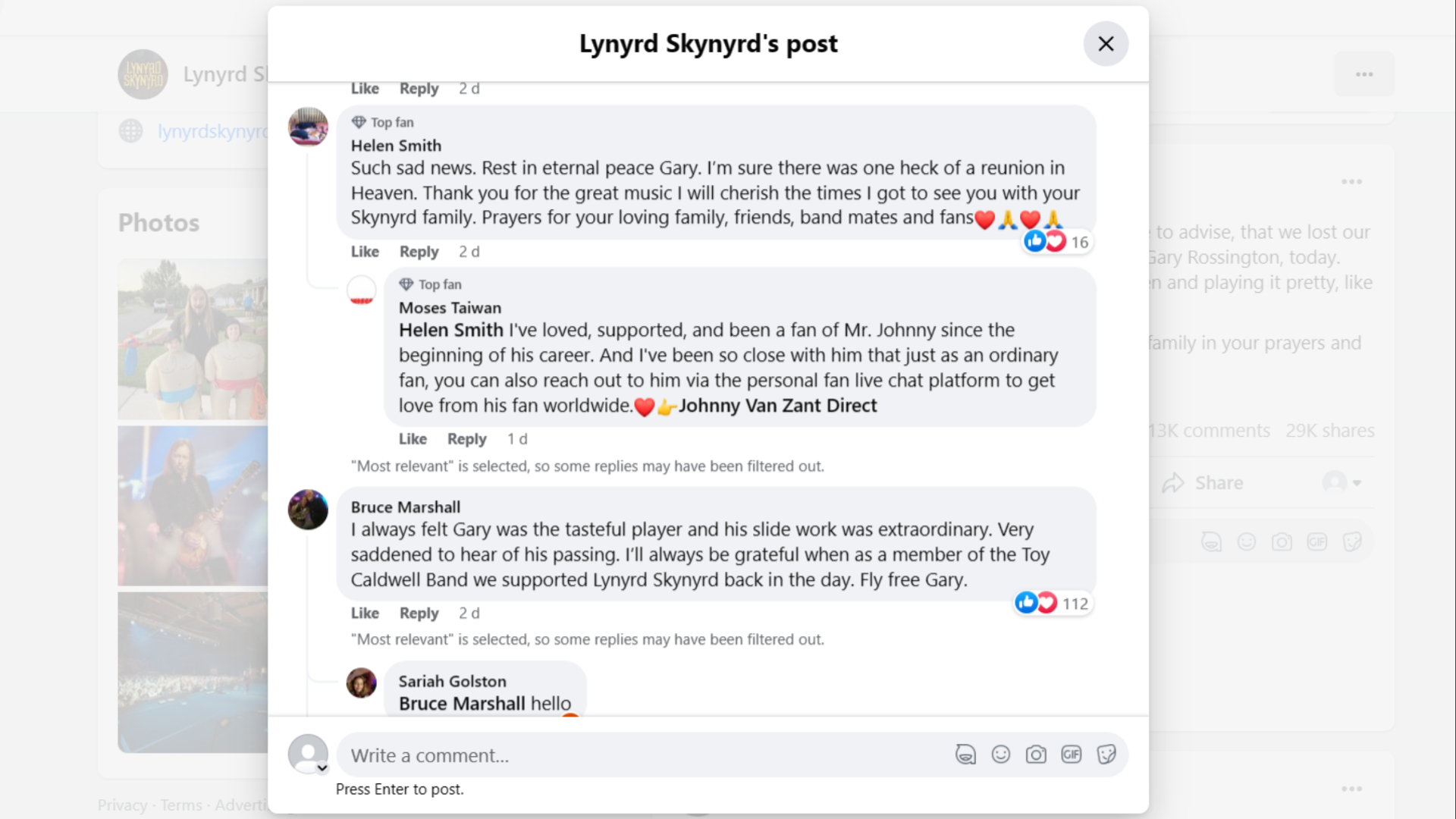 Gary Rossington death Lynyrd Skynyrd