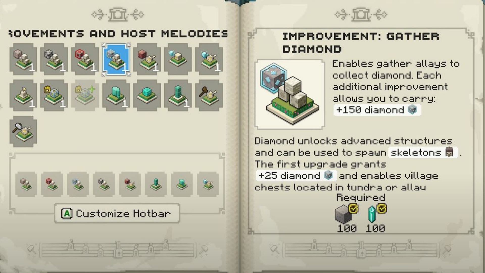 Other Improvements to store rarer resources Minecraft Legends