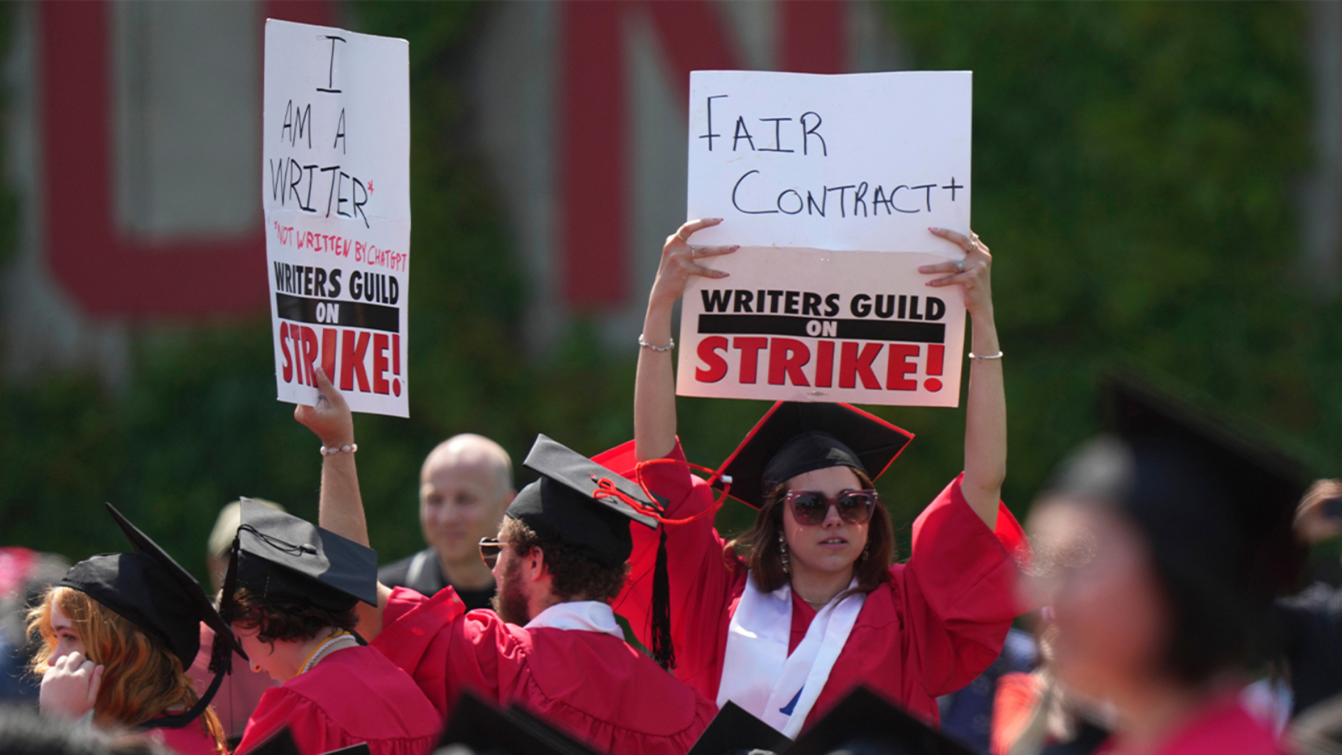 Boston grad joins writers' protest for fair wages