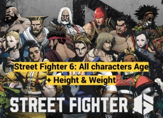 Street Fighter 6 character age height and weight