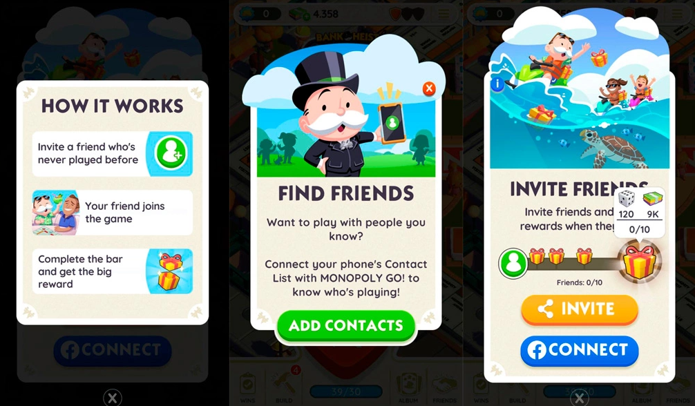 Monopoly Go: Cómo conseguir dados gratis - Invita a amigos